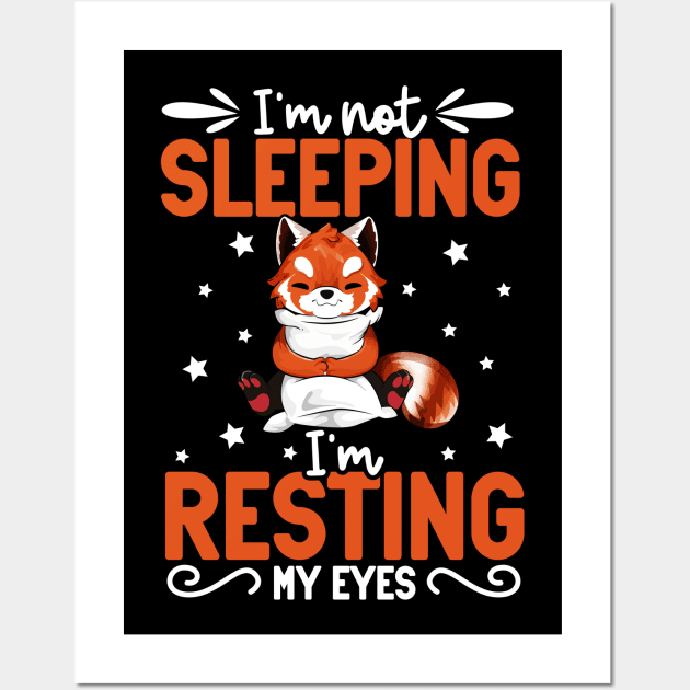 Red Panda - I'm not sleeping I'm resting my eyes Wall Art by Modern Medieval Design